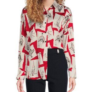 Karl Lagerfeld Paris - Long Sleeve Button Front Blouse NWOT